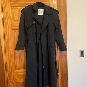 London Fog Black Double breasted Trench Coat